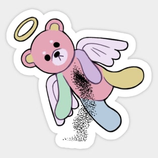 Bug Infested Teddy Bear Angel Sticker